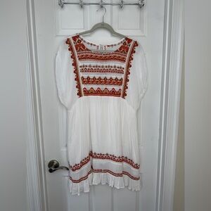 Free People Embroidered Mini Dress